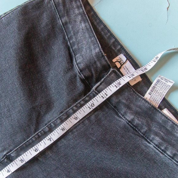 NEW Zara Dark Gray Washed Black High Rise Bootcut Jeans Sz US 12 - Picture 6 of 8